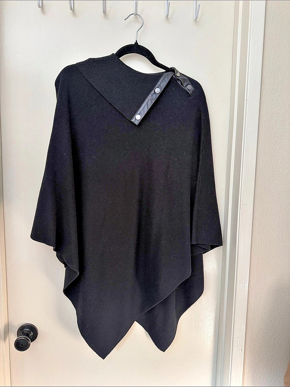 Chico's Black Asymmetrical Poncho Size Small/Medium